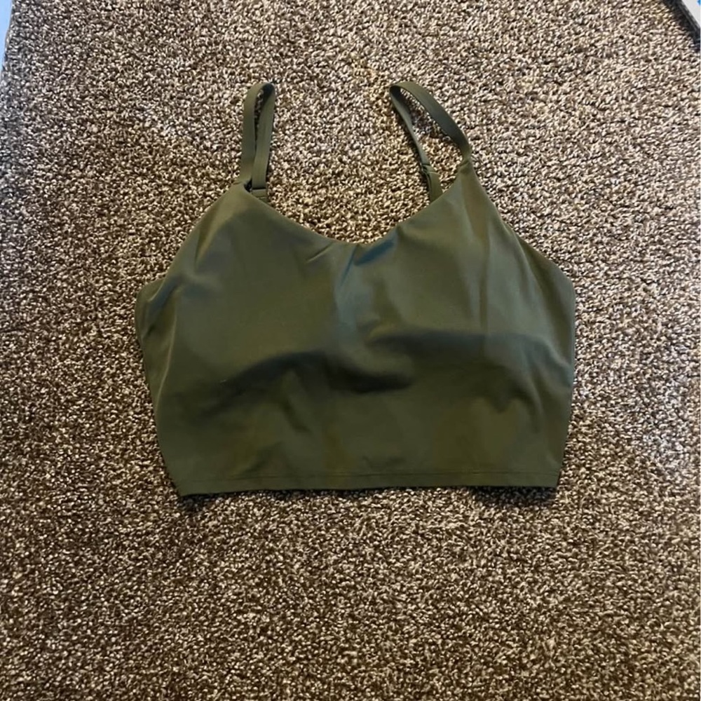 Athleta green padded sports top
